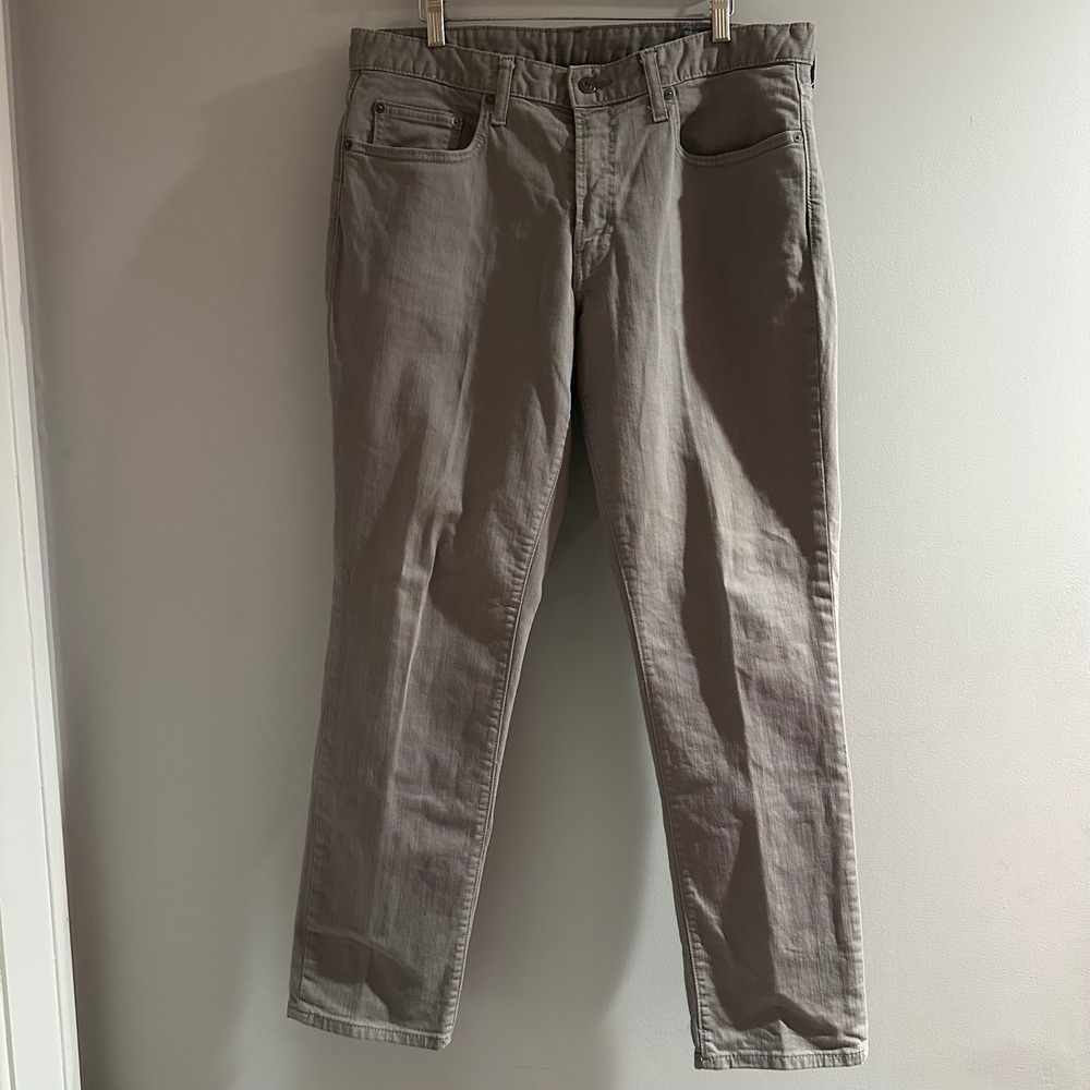 Bonobos 5-Pocket‎ Pants Mens 35/30 Taupe Grey Excellent Slim Fit Cotton Stretch